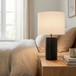 Aura - Table Lamp With On / Off Switch Block Base - Black / White