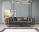 Santana Smoke Velvet Sofa 89" & Loveseat 69" Set