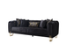 Santana Black Velvet Sofa 89" & Loveseat 69" Set