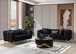 Santana Black Velvet Sofa 89" & Loveseat 69" Set by Nova Furniture