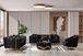 Santana Black Velvet Sofa 89" & Loveseat 69" Set