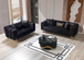 Santana Black Velvet Sofa 89" & Loveseat 69" Set