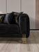 Santana Black Velvet Sofa 89" & Loveseat 69" Set