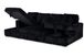 Morgan Black Fluffy U-Shaped Sectional With Dual Storage Chaise and Pullout Bed