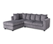 Hanna Gray Fluffy Wide Corduroy Sectional with Reversible Chaise