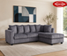 Hanna Gray Fluffy Wide Corduroy Sectional with Reversible Chaise KF10039 by Xin Mark