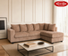 Hanna Taupe Fluffy Wide Corduroy Sectional with reversible Chaise KF10039 by Xin Mark