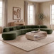 Avra - 177.5" Velvet Performance Fabric Upholstered Sectional