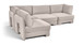 Hammond - Velvet Performance Fabric Upholstered 4 Piece Armless Sectional