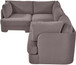 Hammond - Velvet Performance Fabric Upholstered 4 Piece Sectional