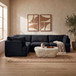 Hammond - Velvet Performance Fabric Upholstered 4 Piece Sectional