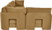 Hammond - Velvet Performance Fabric Upholstered 5 Piece L-Shaped Sectional