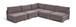 Hammond - Velvet Performance Fabric Upholstered 5 Piece Armless Sectional