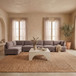 Hammond - Velvet Performance Fabric Upholstered 6 Piece L-Shaped Armless Sectional
