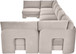 Hammond - Velvet Performance Fabric Upholstered 7 Piece U-Shaped Armless Sectional