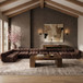 Orin - Velvet Performance Fabric Upholstered 8 Piece L-Shaped Sectional