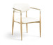 Ronda - Vegan Leather Upholstered Dining Arm Chair - Natural Legs