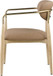 Ronda - Vegan Leather Upholstered Dining Arm Chair - Natural Legs