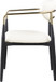 Ronda - Vegan Leather Upholstered Dining Arm Chair - Black Legs