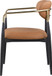Ronda - Vegan Leather Upholstered Dining Arm Chair - Black Legs