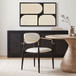 Ronda - Vegan Leather Upholstered Dining Arm Chair - Black Legs