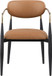 Ronda - Vegan Leather Upholstered Dining Arm Chair - Black Legs
