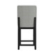 Portland - Square Back Fabric Barstool (Set of 2) - Gray / Black