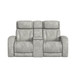 Prime Time - P3 Loveseat With Console, 7 Colors Led, Cup Holders And Wireless Charger Controller - Leather Gel Light Gray