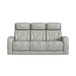 Prime Time - P3 Sofa With Ddt, 3.0 Table, 7 Colors (Led And Cup Holders), Reading Light, Vibration, Speaker, And Heat Massage - Leather Gel Light Gray