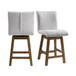 Carmela - Swivel Counter Chair (Set of 2) - Brown / Light Gray Linen