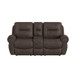 Topeka - Loveseat With Console, Hidden Cups - Rocky Brown
