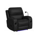 Euphora - P3 Power Glider Recliner With Heat Massage, Music, Ipad Holder With Wireless Charger, USB - Black