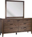 Boracay - Beveled Glass Landscape Mirror - Wild Oats Brown