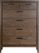 Boracay - Five Drawer Walnut Chest - Wild Oats Brown (2024)