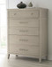 Camden - Five Drawer Oak Wood Chest - Chai