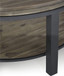 Canyon - Solid Wood And Metal Round Coffee Table - Washed Gray / Black