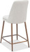 Crossroads 2.0 - Wyatt Upholstered Counter Stool (Set of 2) - Ricotta Boucle And Bronze Metal