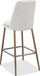 Crossroads 2.0 - Wyatt Upholstered Bar Stool (Set of 2) - Ricotta Boucle And Bronze Metal