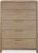 Furano - Five Drawer Ash Wood Chest - Ginger