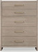 Gardenia - Five Drawer Oak Wood Chest - Chai