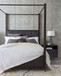 Lucerne - Queen Upholstered Canopy Bed - Vintage Coffee