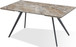 Lucia - Double Extension Stone Top Metal Leg Dining Table - Rich Brown And Black