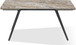 Lucia - Double Extension Stone Top Metal Leg Dining Table - Rich Brown And Black