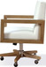 One - Wood Frame Home Office Chair - Solid Wood And White Canvas