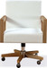 One - Wood Frame Home Office Chair - Solid Wood And White Canvas