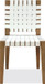 One - Woven Leather And Solid Wood Dining Side Chair (Set of 2) - White And Bisque