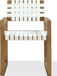 One - Woven Leather And Solid Wood Dining Arm Chair - White And Bisque