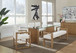 One - Modern Coastal Glass Top Dining Table - White Oak