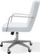 One - Metal Frame Leather Home Office Chair - Brushed Stainless Steel And White