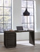 Oxford - Single Pedestal Desk - Basalt Gray
